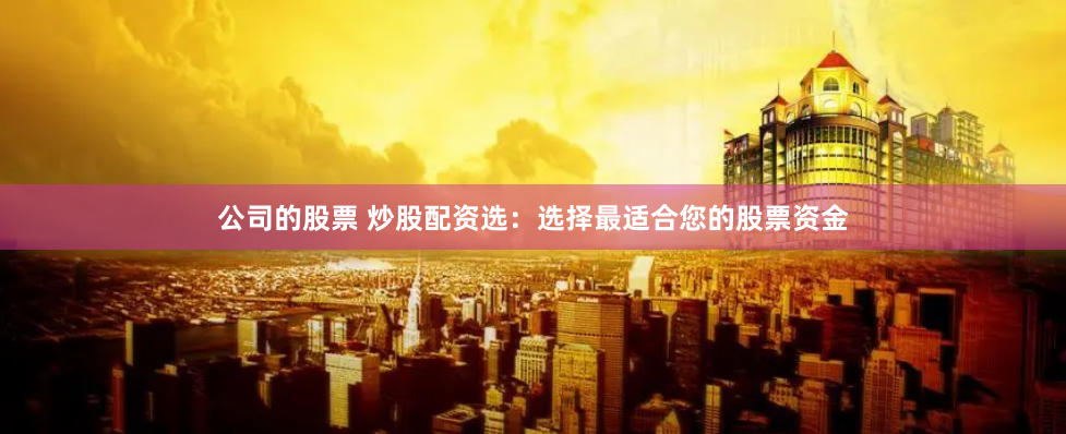 公司的股票 炒股配资选：选择最适合您的股票资金